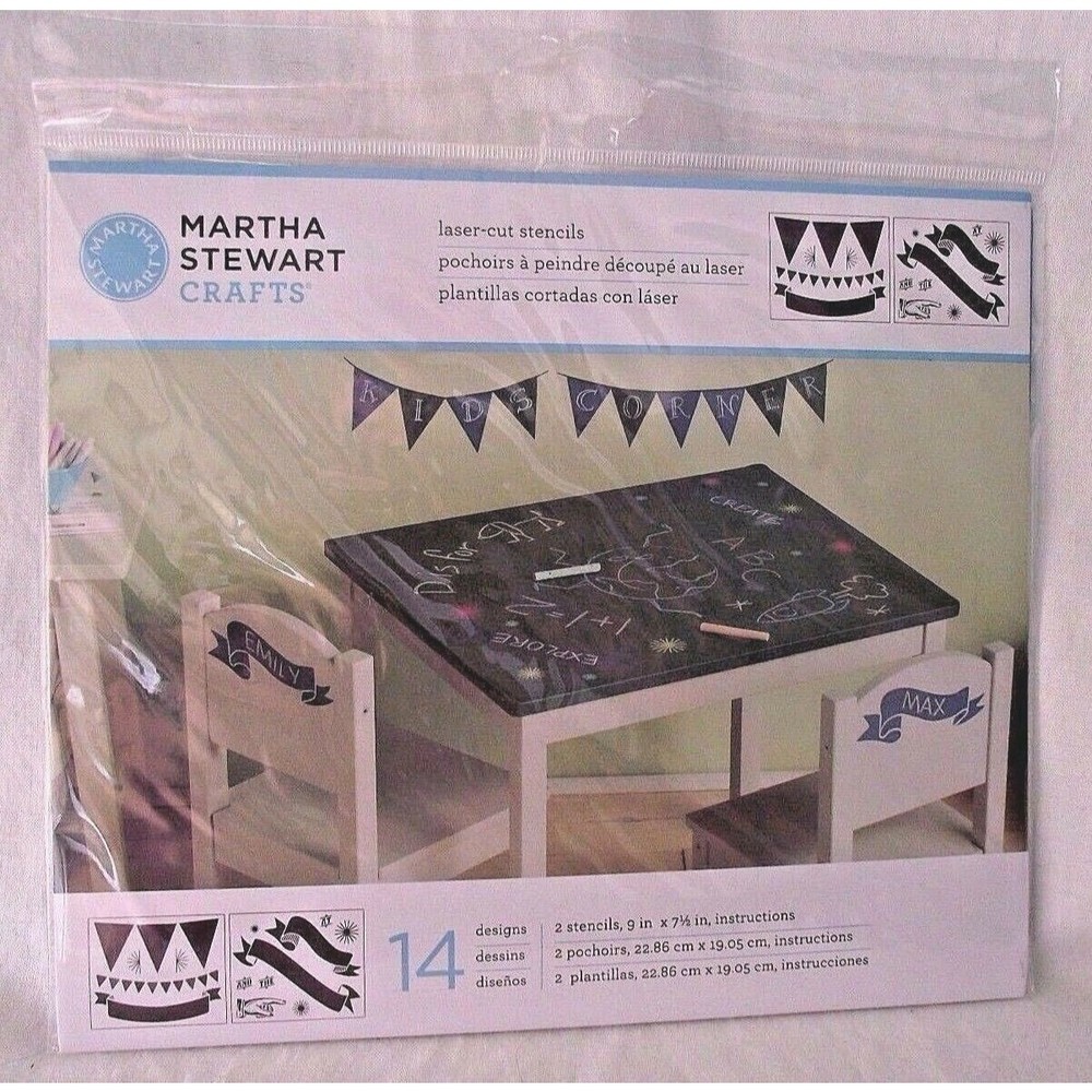 Martha Stewart Stencils V Banner Flag Sun Star Scrapbook Shapes Laser Cut Words